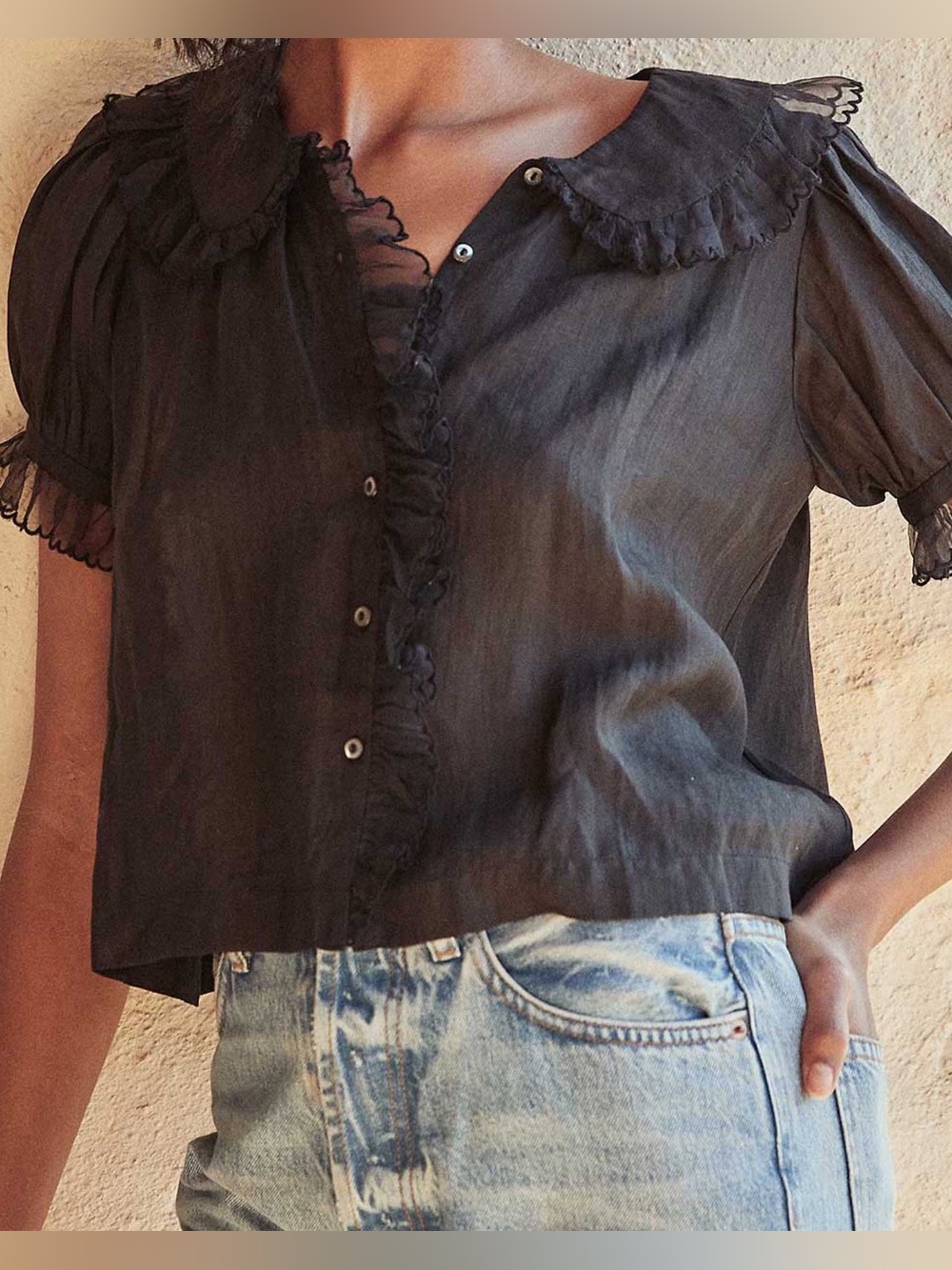 Doen Black Flute Top